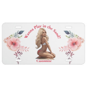 Bikini Beach Girl Thunder_Cove License Plate