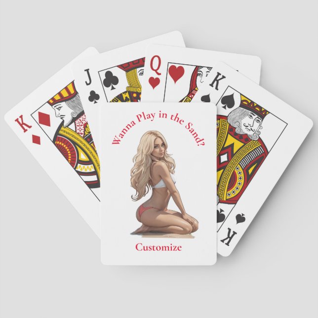 Bikini Beach Girl Thunder_Cove  Poker Cards (Back)