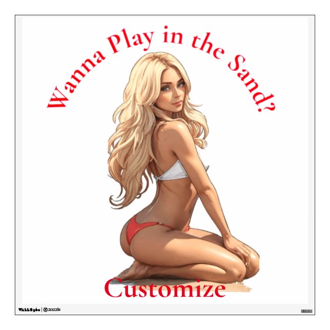 Bikini Beach Girl Thunder_Cove  Wall Decal (Front)