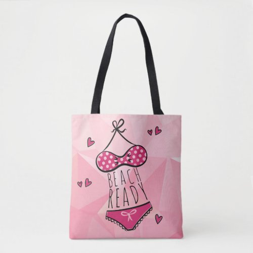 Bikini Beach Ready Girly Pink Tote Bag