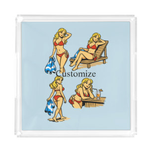 Bikini Beach Time Thunder_Cove Acrylic Tray