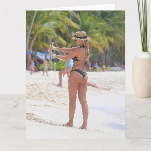 BIKINI BIG BOTTOM GIRL FUNNY BIRTHDAY CARDS 