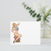 Bikini Blond Pin-up Girl with Flowers by Al Rio (Standing Front)