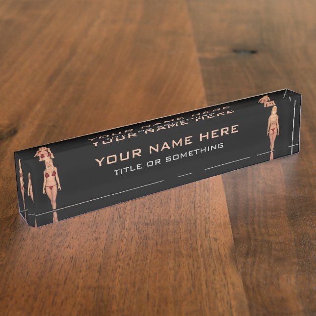 Bikini Blonde Desk Name Plate (Side)
