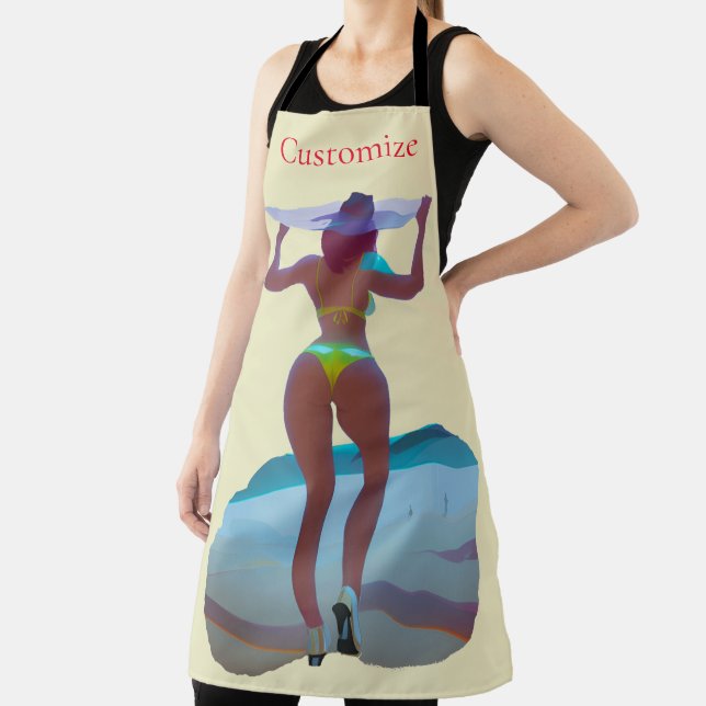 Bikini Booty Beach Girl Thunder_Cove Apron (Insitu)