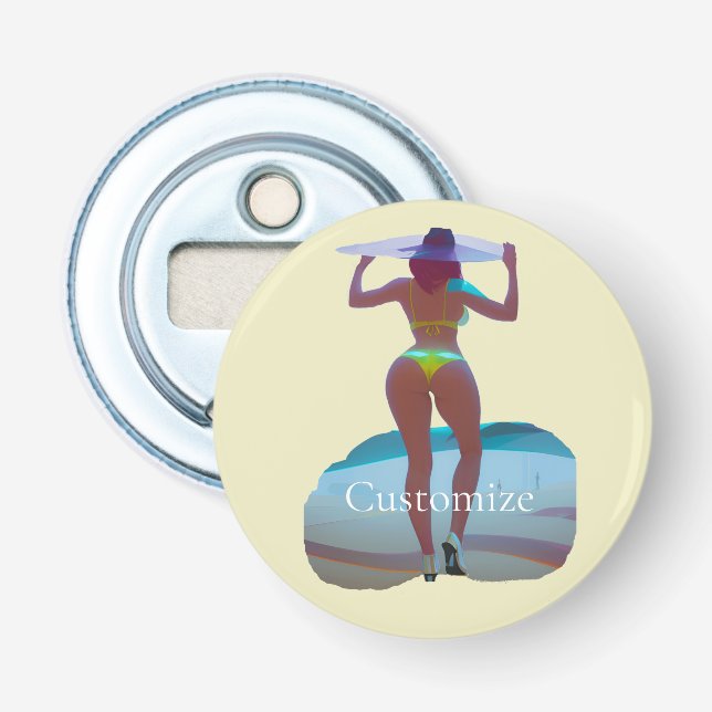 Bikini Booty Beach Girl Thunder_Cove Bottle Opener (Front)