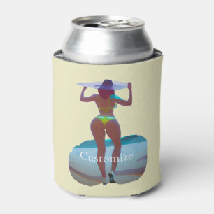Bikini Booty Beach Girl Thunder_Cove Can Cooler