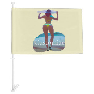 Bikini Booty Beach Girl Thunder_Cove Car Flag