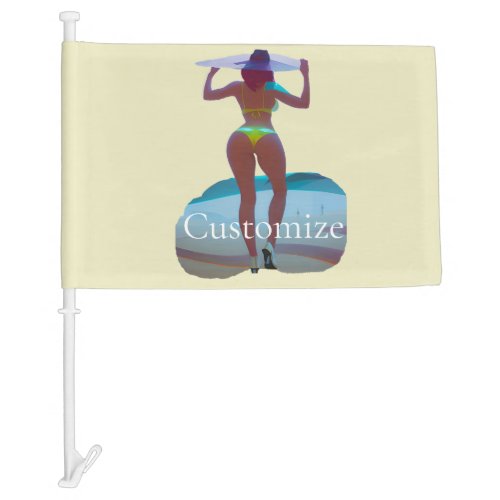 Bikini Booty Beach Girl Thunder_Cove Car Flag