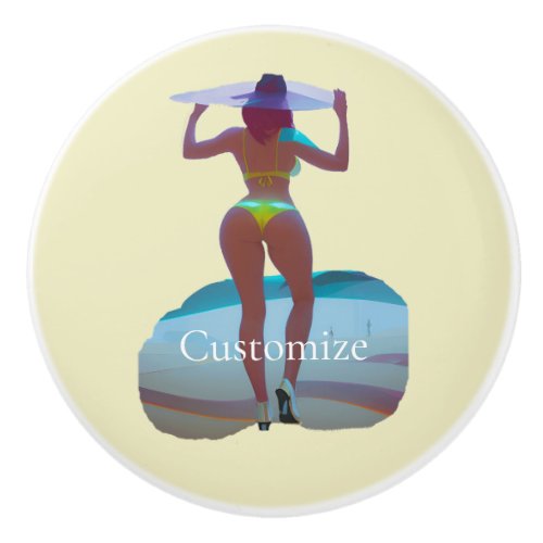 Bikini Booty Beach Girl Thunder_Cove Ceramic Knob