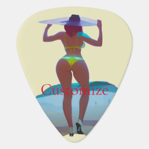 Bikini Booty Beach Girl Thunder_Cove Guitar Pick