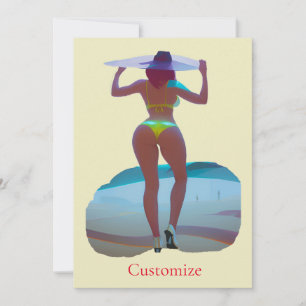 Bikini Booty Beach Girl Thunder_Cove Invitation