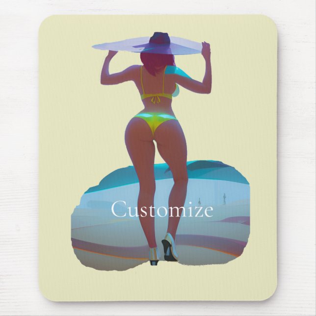 Bikini Booty Beach Girl Thunder_Cove Mouse Pad (Front)