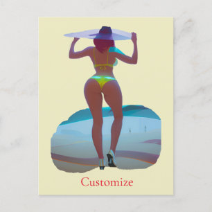 Bikini Booty Beach Girl Thunder_Cove Postcard