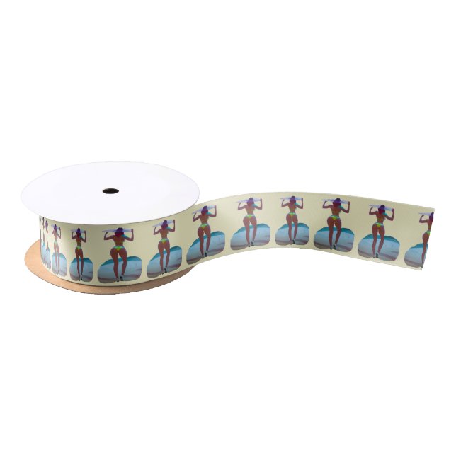 Bikini Booty Beach Girl Thunder_Cove Satin Ribbon (Spool)