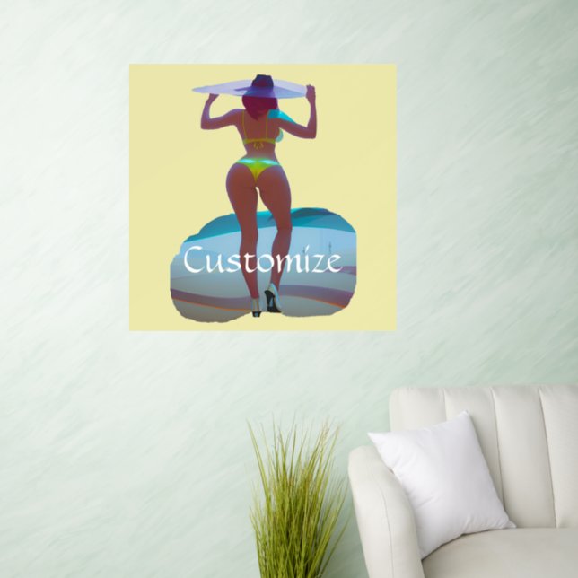 Bikini Booty Beach Girl Thunder_Cove Wall Decal (Living Room)