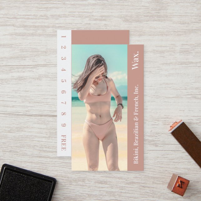 Bikini Brazilian French Wax Photo Loyalty Card (Front/Back In Situ)