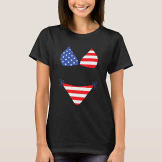 Bikini Cover Up Swimsuit 4th Of July American Fla T-Shirt