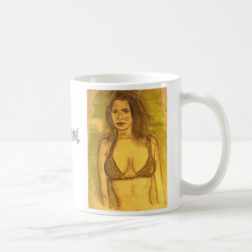 bikini girl art coffee mug