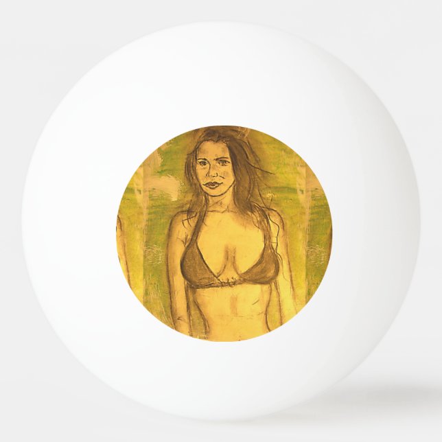 bikini girl art Ping-Pong ball (Front)