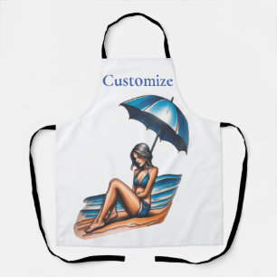 Bikini Girl Beach Napping Thunder_Cove  Apron