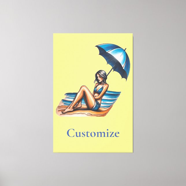 Bikini Girl Beach Napping Thunder_Cove  Canvas Print (Front)