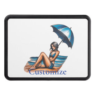Bikini Girl Beach Napping Thunder_Cove Hitch Cover