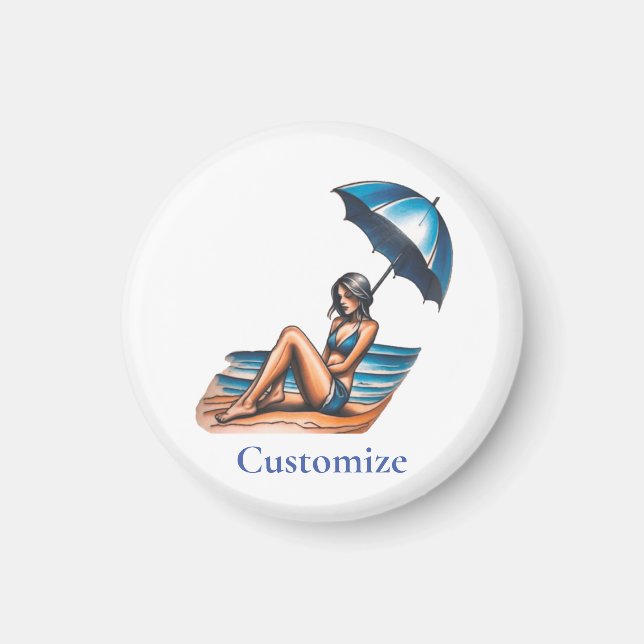 Bikini Girl Beach Napping Thunder_Cove  Magnet (Front)