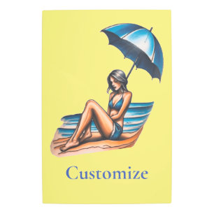 Bikini Girl Beach Napping Thunder_Cove  Metal Print