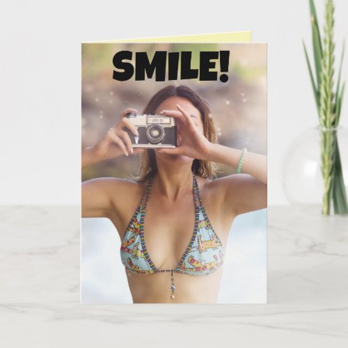 BIKINI GIRL SMILE ITS YOUR BIRTHDAY CARDS