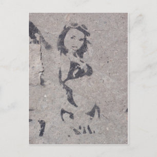 Bikini Girl Street Art Postcard