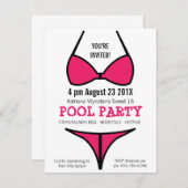 Bikini Girl Sweet 16 Pool Party Invitation (Front/Back)
