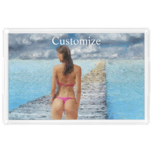 Bikini Girl Thunder_Cove  Acrylic Tray