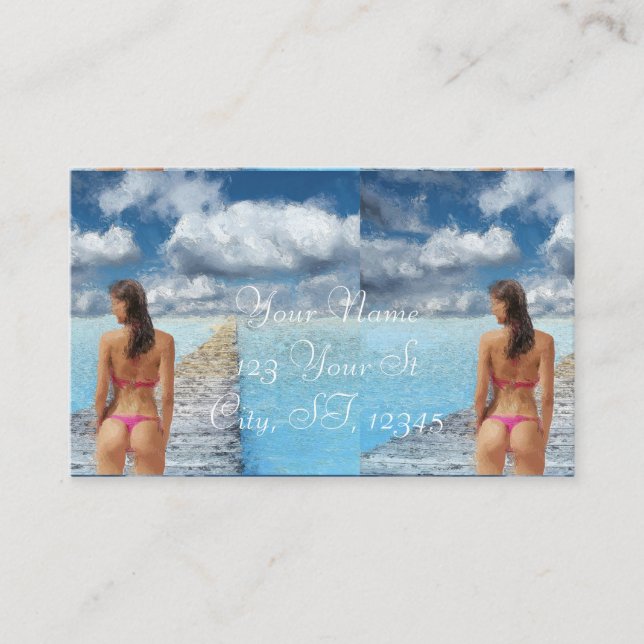 Bikini Girl Thunder_Cove Business Card (Front)