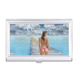 Bikini Girl Thunder_Cove Business Card Case