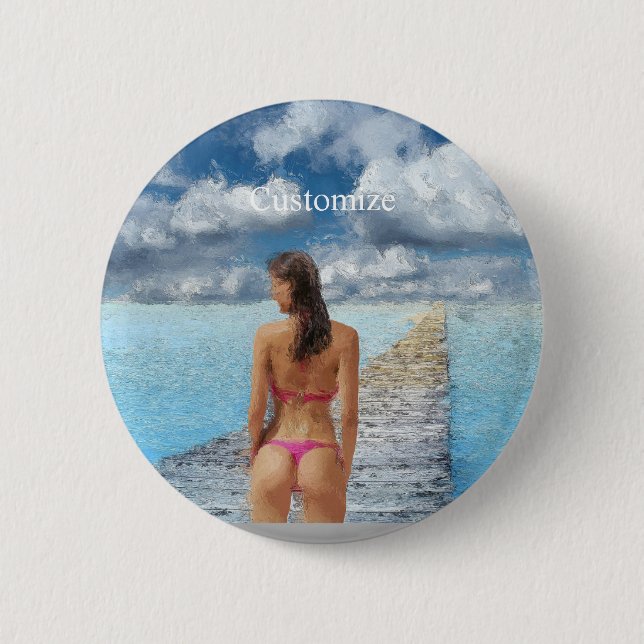 Bikini Girl Thunder_Cove Button (Front)