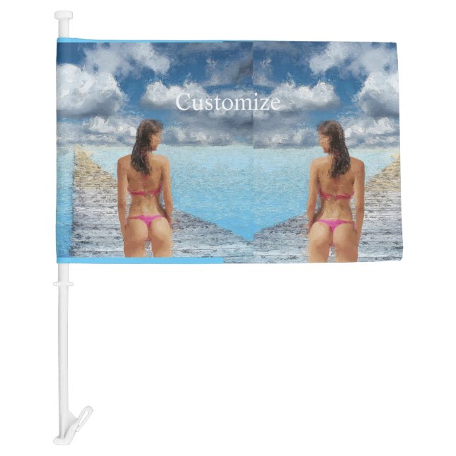 Bikini Girl Thunder_Cove  Car Flag (Front)