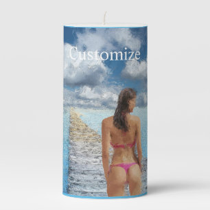 Bikini Girl Thunder_Cove Pillar Candle
