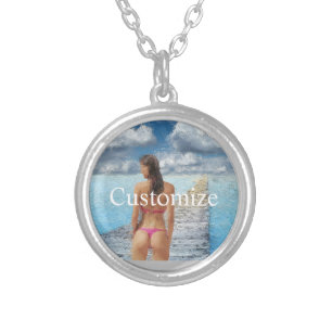Bikini Girl Thunder_Cove  Silver Plated Necklace