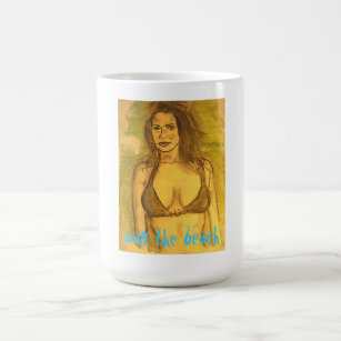 bikini girl walk coffee mug