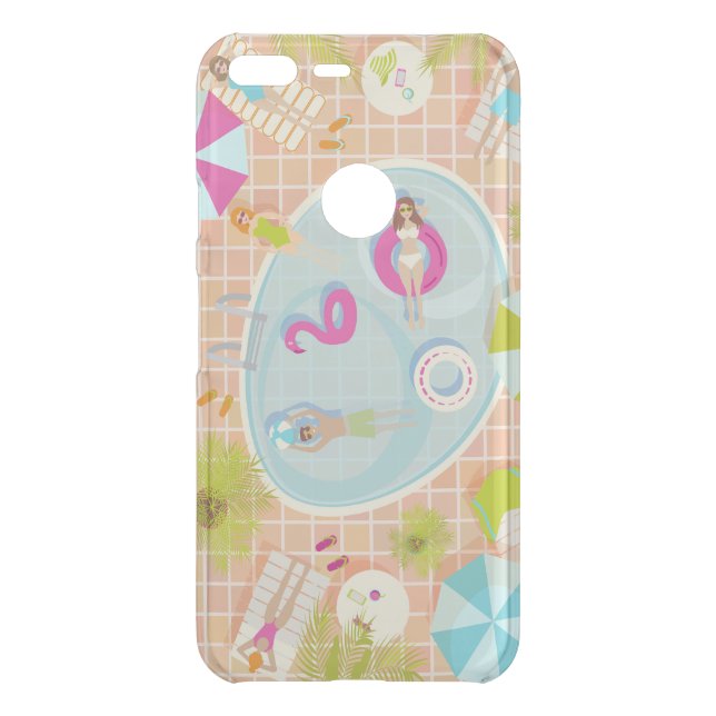 Bikini girls and guys playing swimming pool game uncommon google pixel XL case (Back)