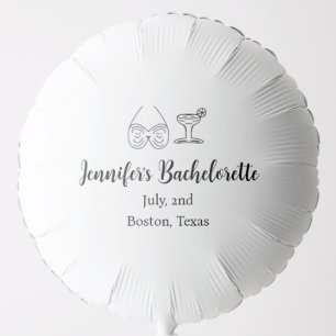 Bikini glass cocktail bachelorette party add name balloon