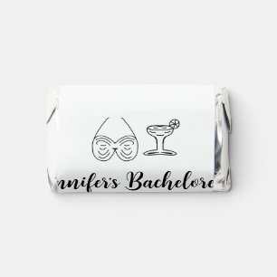 Bikini glass cocktail bachelorette party add name hershey's miniatures