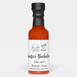 Bikini glass cocktail bachelorette party add name  hot sauces