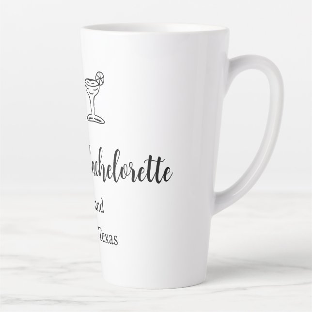 Bikini glass cocktail bachelorette party add name  latte mug (Right)