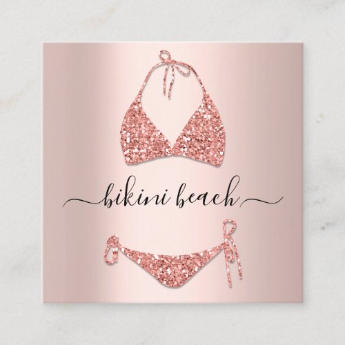 Bikini Lingerie Beach Costume Underwear OnlineShop Square Business Card