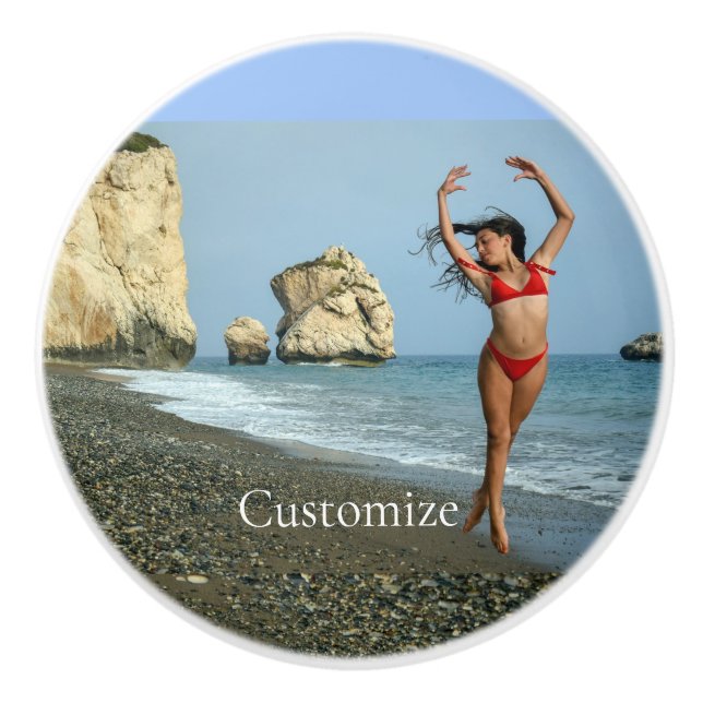 Bikini Model Dancing Thunder_Cove Ceramic Knob (Front)