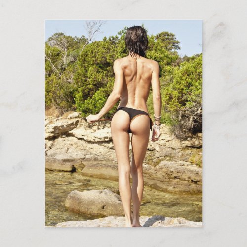 Bikini model postcard