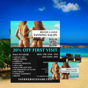 Bikini Models, Tanning Salon Advertising Flyer