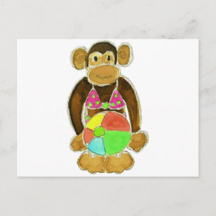 Bikini Monkey Postcard